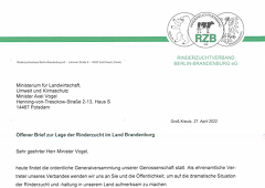Offener Brief des Rinderzuchtverbandes Berlin-Brandenburg