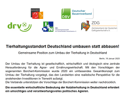 Positionspapier zum Umbau der Tierhaltung vom 18.01.2023 (BRS, DBV, DRV, ISN, ZDG)