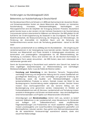 Forderung des BRS zur Bundestagswahl 2025