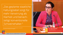 Zitatgrafik Dr. Nora Hammer zur BRS-Stellungnahme "Tierhaltungskennzeichnungsgesetz: Verbrauchertäuschung mit dem Potenzial, eine Branche zu zerschlagen"